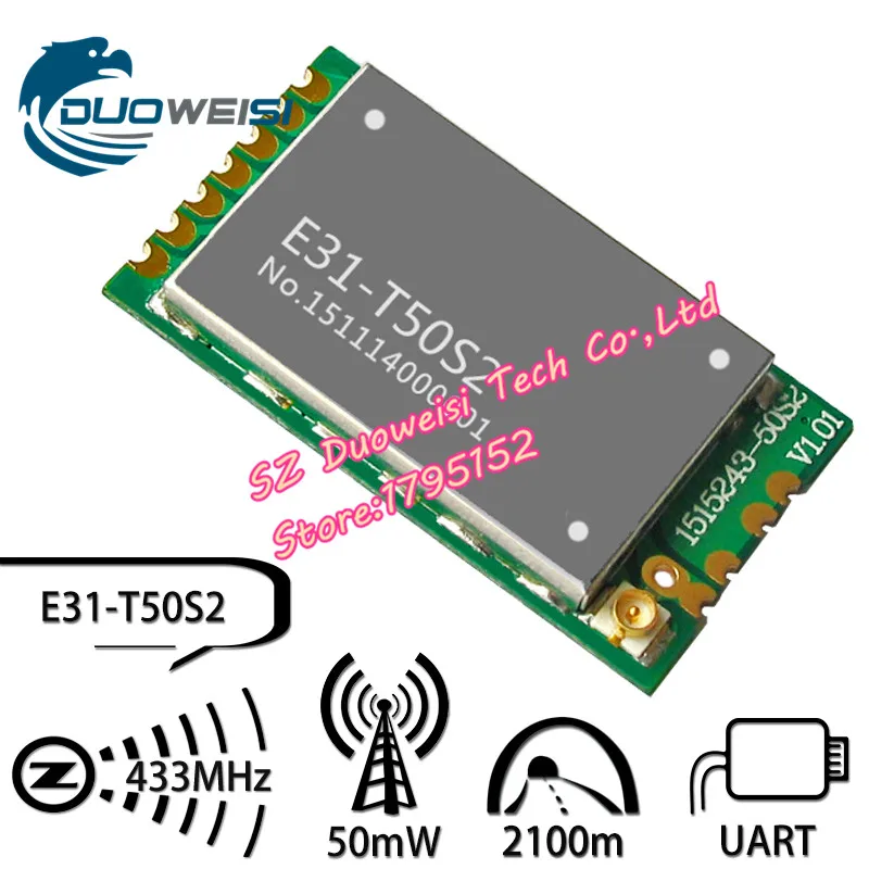 

AX5043 UART serial port module 433M wireless low-power long-range narrow-band transmission SMD Model: E31-T5052