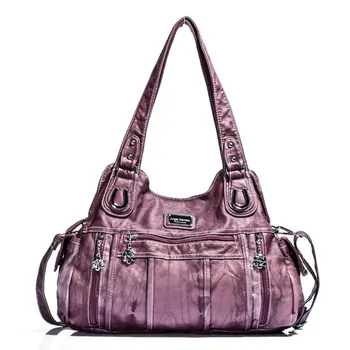 

2018 Fashion Designer Women Washed PU Leather Large Capacity Zipper Shoulder Bags Smooth Crossbody Bags Free Shipping