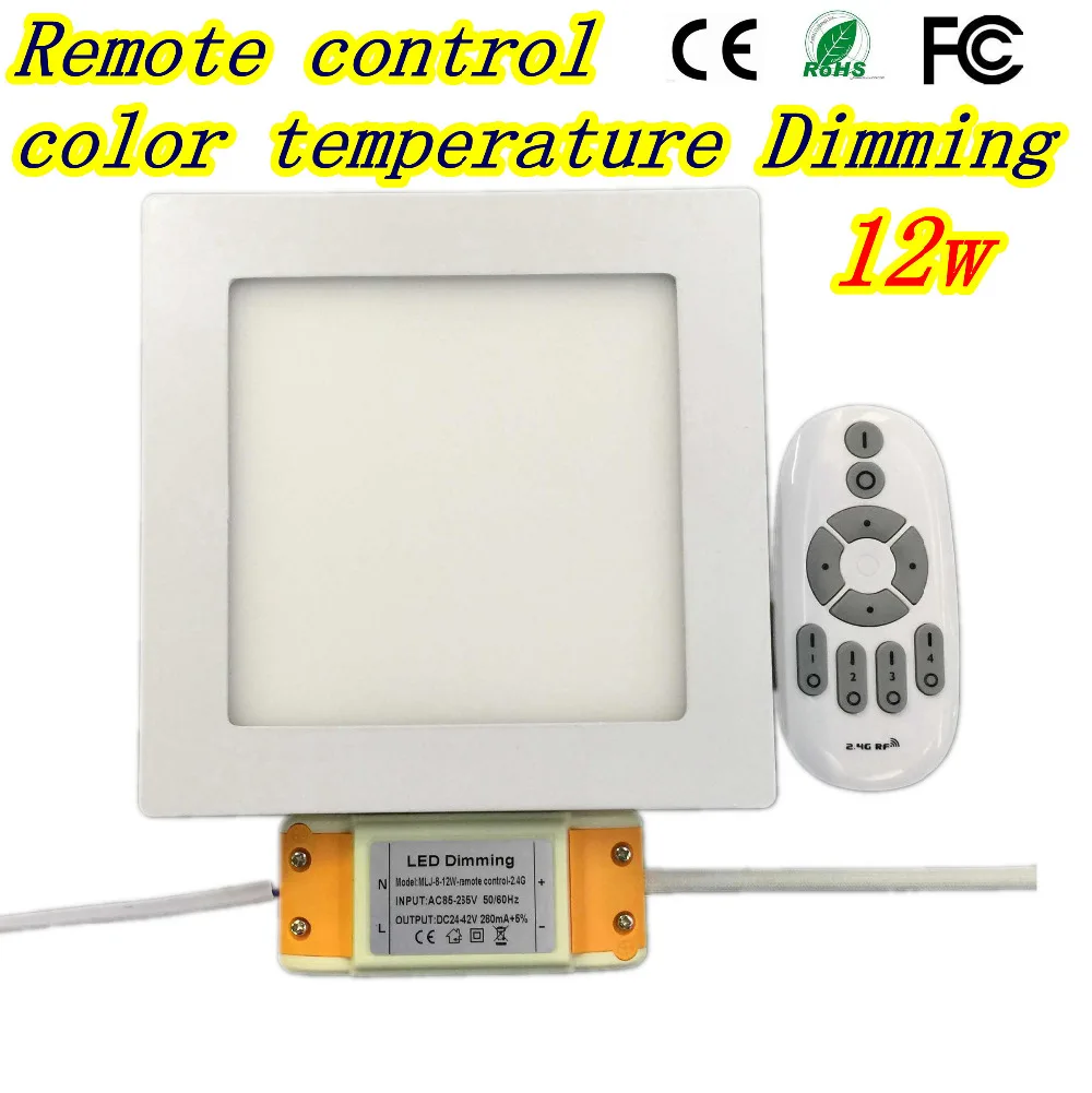 DHL Free 2.4G Remote control LED Panel Light 12W ound Surface LED Panel