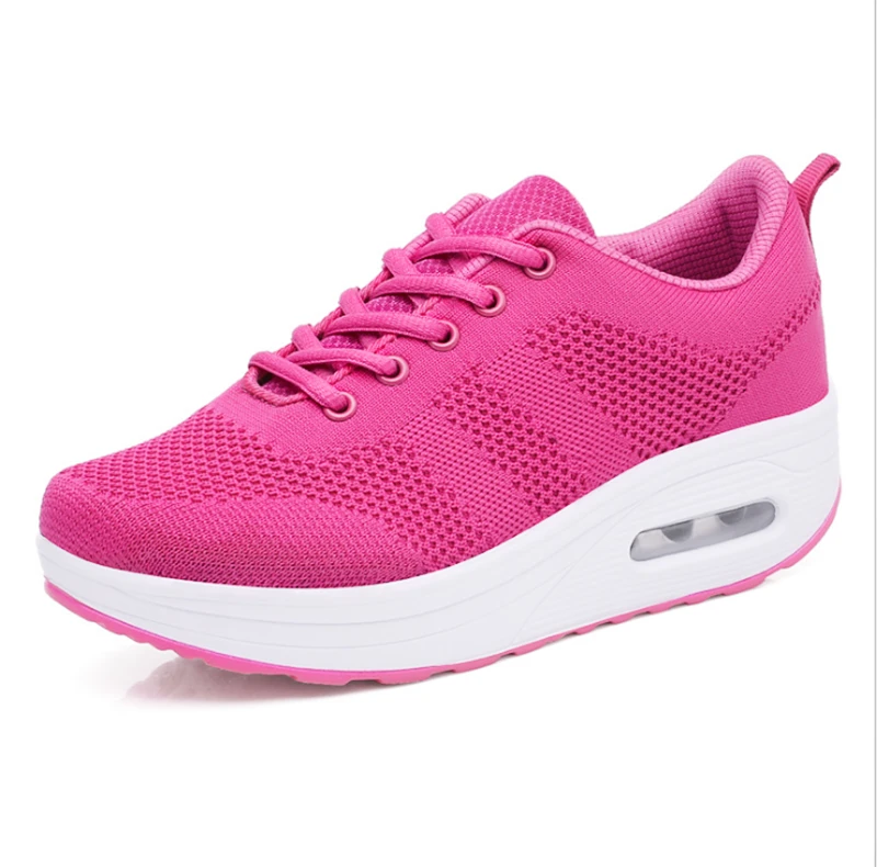 Zapatillas de deporte de moda para mujer, cuñas transpirables, impermeables, vulcanizados zapatos de plataforma, zapatos casuales de malla de aire para mujer, Tenis Femenino|Zapatos vulcanizados de mujer| - AliExpress