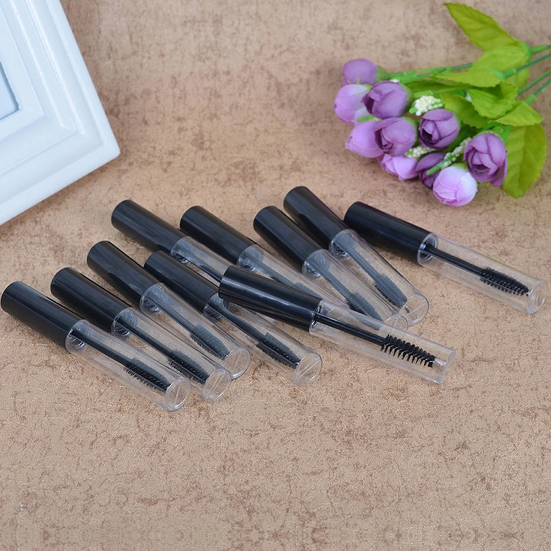 

NEW 1PC Portable 10mL Empty Mascara Tube Eyelash Vial Liquid Bottle Container Black Cap