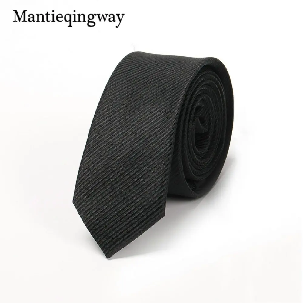 Mantieqingway бренд бизнес мужские 5 см галстук модные однотонные цвет Gravatas corbatas полосатый полиэстер средства ухода за кожей шеи галстуки - Цвет: A