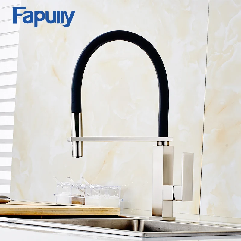  Fapully kitchen Taps Mixer 360 Degree Swivel 100% Solid Brass Single Handle Mixer Sink Faucets Brus - 32819910188