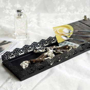 

SWEETGO cupcake tray 30*10cm black lace dessert decorating tools candy bar fitting bakeware plate metal cake stand table Storage