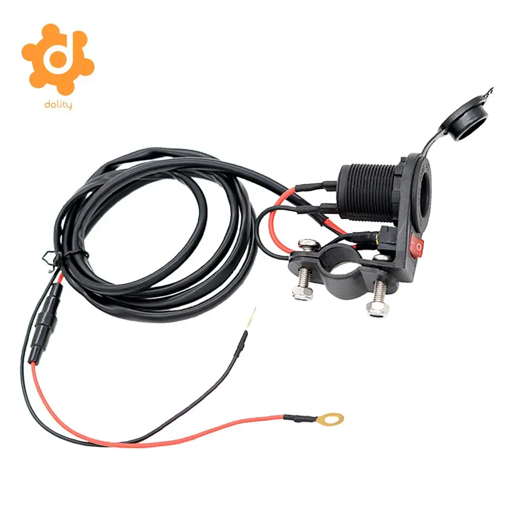 Universal Motorcycle Car Cigarette Lighter Power Socket with On Off Switch