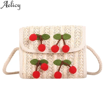 

Aelicy Hand-woven Ladies Straw Bag Ladies Small Shoulder Bags Bohemian Beach Bag Messenger Bags Travel Handbag Handbag