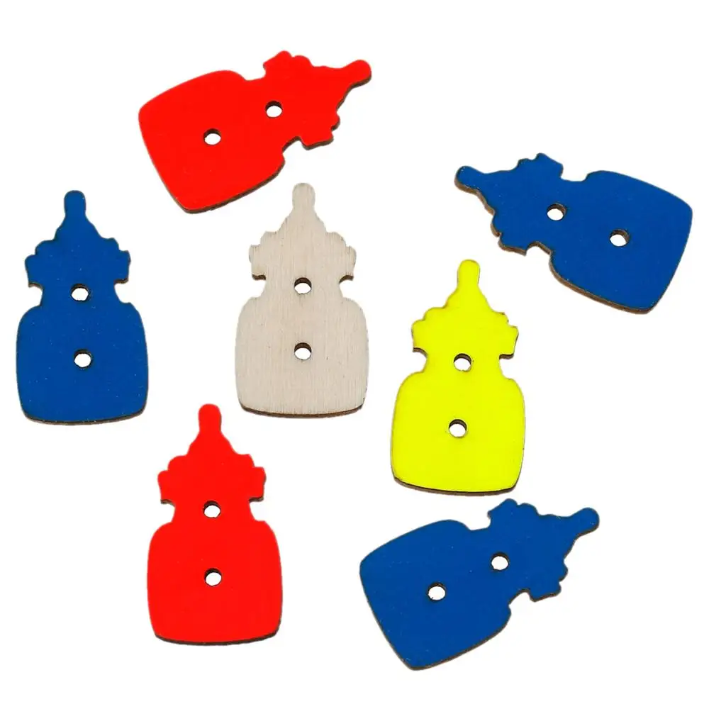 

Wood Sewing Button Scrapbooking Milk Bottle At Random Two Holes 28mm x 16mm,50 PCs new