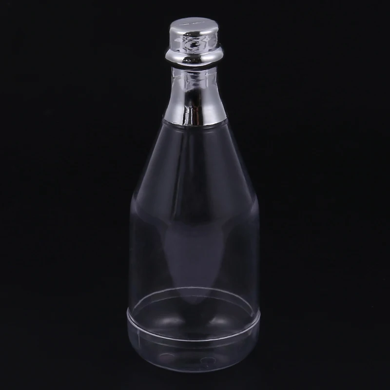

12pcs/set Fillable Champagne Bottles Wedding Party Shower Event Favors Candy Clear Gift Box Plastic Case