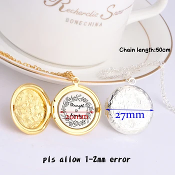 

Fashion Pendant Necklace Hand Stamped Strength & Dignity Open The Phase Box Locket Inspirational Jewelry Gift Charm Holder