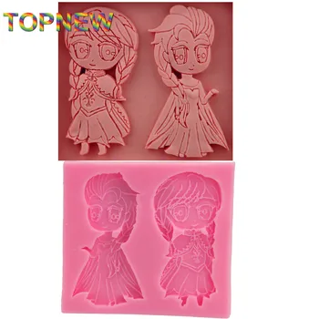 

Christmas cooking tools wedding decoration mold Silicone Fondant Mould Chocolate Cake Decorating Tool mold Elsa Anna C1876
