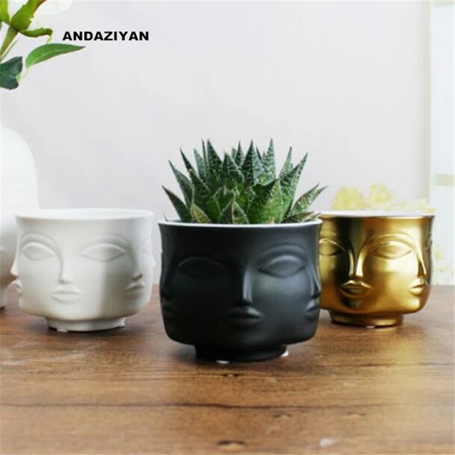 Creative Face Ceramic Vase Floreros Decorativos Moderno Vase Decoration  Home Living Room White Flower Vase - AliExpress