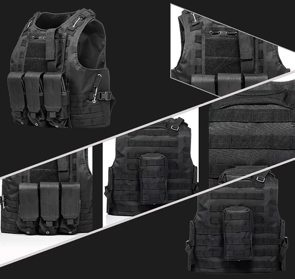  USMC Airsoft Military Tactical Vest Molle Combat Assault Plate Carrier Tactical Vest 7 Colors CS Ou