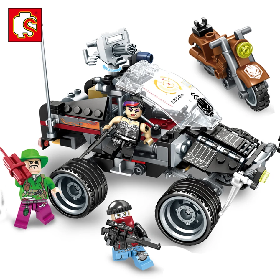 

Sembo block Military Special forces war motorcycle Building blocks army soldier figures Compatible legoe wars army toys for kids