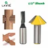 LAVIE 2pcs 12mm 1/2 Carbide Tenon Cutting Bits Knife Flat-bottomed V Shape Milling Cutters Router Bit for Wood Door Window 027 ► Photo 1/5