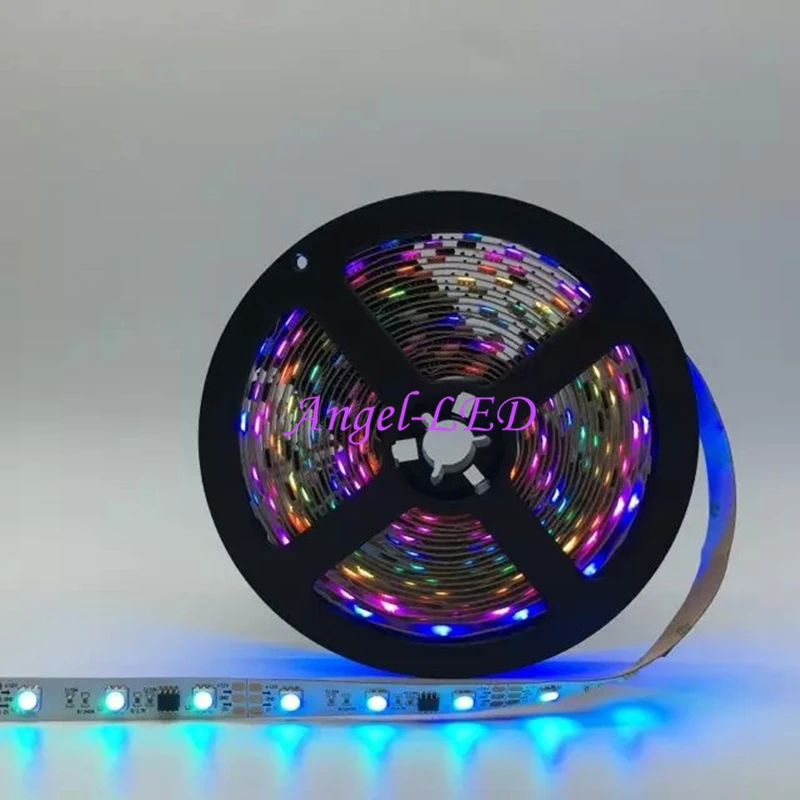 5 м/рулон DC12V SMD5050 RGB Светодиодная лента Адресуемая Гибкая цифровая лента 30led/m внешний IC ws2811 Светодиодный пиксельный светильник