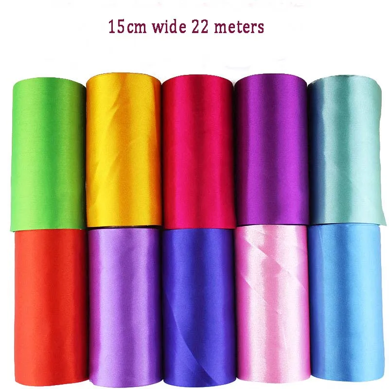 

15cm wide 22 meters/Lot Ribbon lace Wedding Chair straps wavy ceiling decoration ribbon wave satin ribbon Suspended ribbon