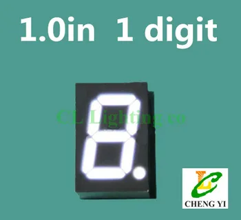 

White 1 inch 7 Segment LED Display 34*24*10.5MM Nixie tube 1 Bit Digital Tube Plastic Metal Common cathode