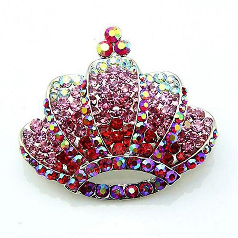 Crown Brooch Crystal Rhinestone Pin for Wedding Party High Quality New