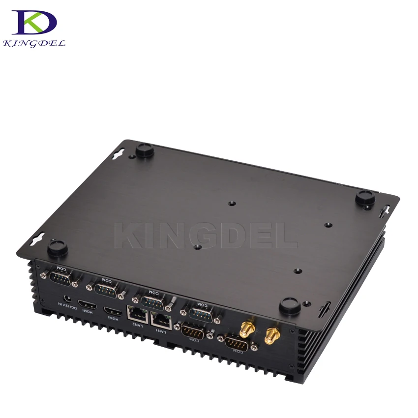 US $251.90 Fanless Barebone Mini PC Core i7 4500U i3 4010U Windows 10 Rugged ITX Case Embedded Industrial Computer 2 LAN HDMI 6 COM Nettop