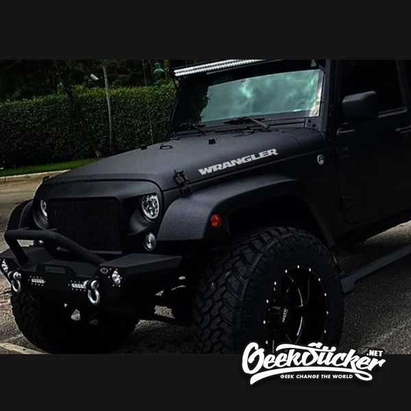 Waterproof Reflective 2pcs Sport Engine Hood Fender Side”Wrangler” Car Styling character sticker Decal Vinyl for Jeep Wrangler
