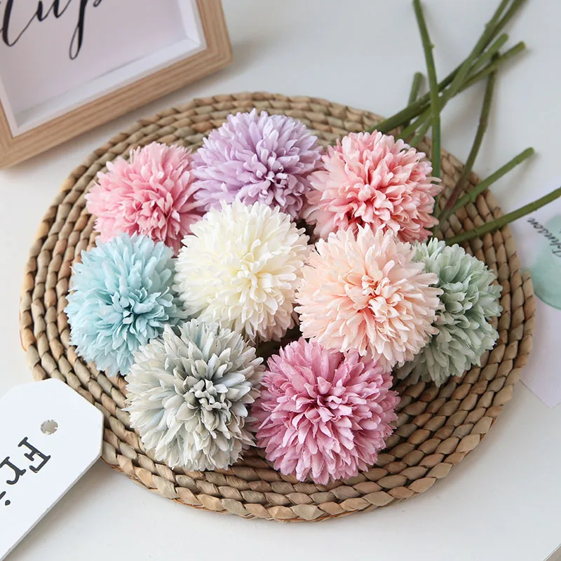 Artificial silk cloth simulation single fantasy dandelion flower ball fake flowers Home wedding photography decorative ornament (6)