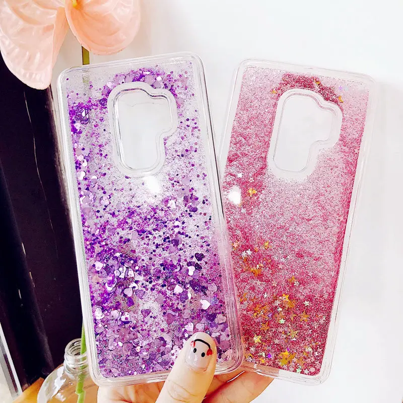 Мягкий чехол из ТПУ с блестками для Samsung Galaxy S9 S10 Plus S5 S6 S7 Edge S8 A6 A7 A8 2018 Note 4 5 8