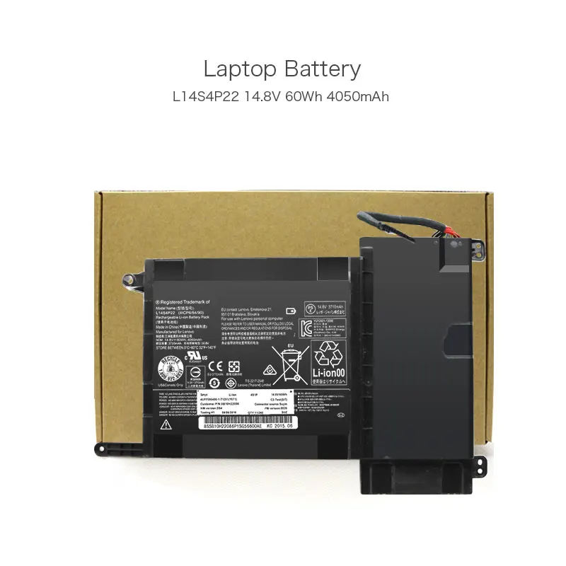 14.8V 60Wh 4050mAh L14S4P22 L14M4P23 Rechargeable Li ion Battery Pack