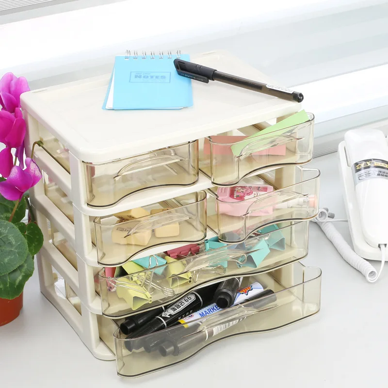 Mini Plastic Box Desktop Cajas Plastico Drawer Organizer Cabinet