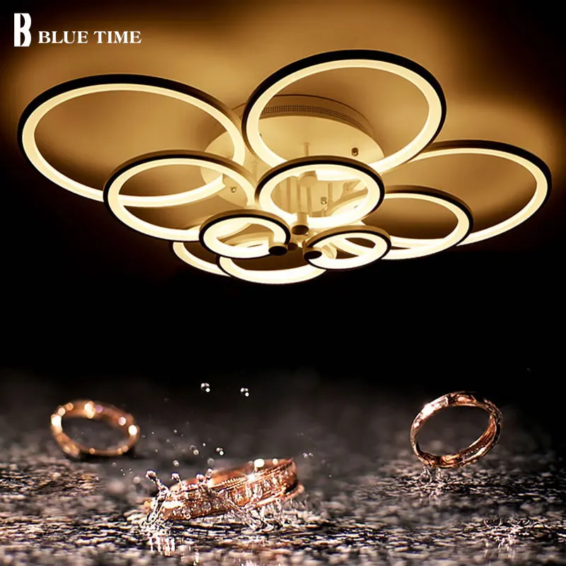 

Latest Fashion Black/White Modern Led Ceiling Lights For Living Room Bedroom Ceiling Lamp Indoor Home Lighting FixturesAC90-260V