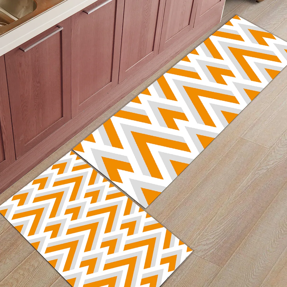 2 шт. кухонные подстилки И КОВРИКИ НАБОР современный геометрический синий серый и желтый домашний декор Нескользящая зона бегун входной коврик