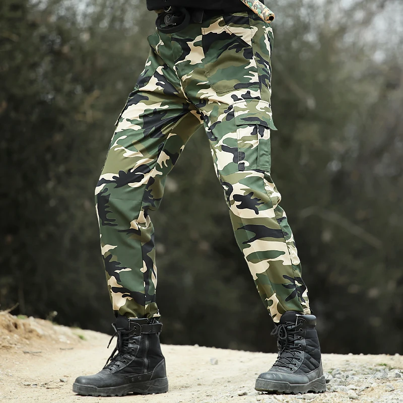 

Military Pants Tactical Army Style SWAT Camo Pants Men Work Casual Paintball Combat Overalls Camouflage Cargo Trousers 3 Colors