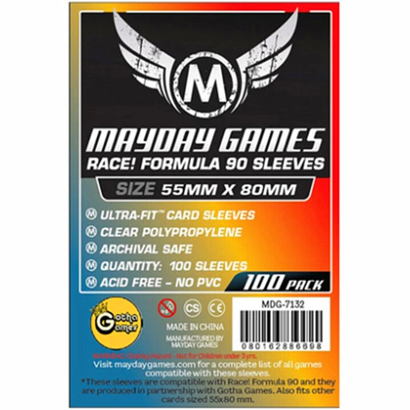 

2 packs/lot MAYDAY Card Sleeve 7132 for 55*80mm Cards protector clear pack case Board Games Sleeves