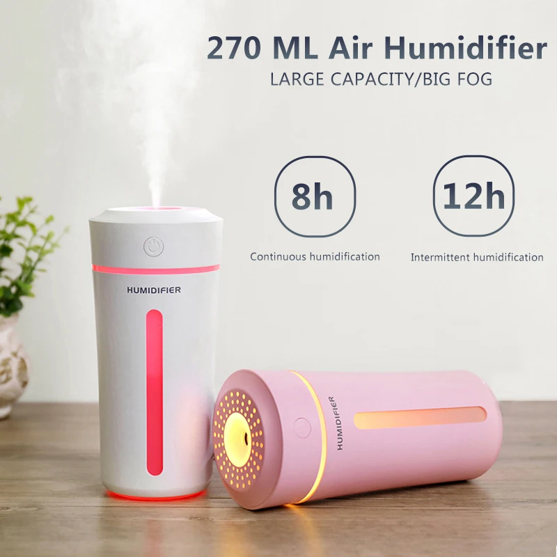 Skup Samochód nawilżacz powietrza usb ultradźwiękowy dyfuzor olejków eterycznych aromaterapia elektryczny nawilżacz dyfuzor z 7 kolorowe światła zmiany