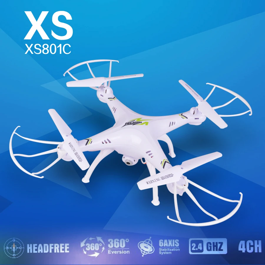 Buy Cheap Ewellsold XS801C 2.4G 6-Axis RC Drone RC Quadcopter with 2MP HD Camera RTF Headless Mode quadcopter vs X5hw x601 x400