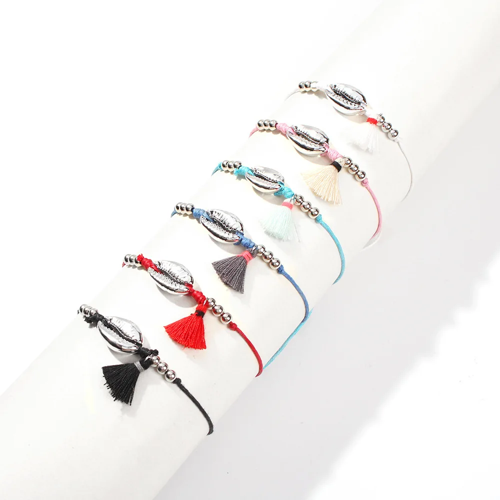 2019 Newest Boho Style Women Bracelet Natural Seashell Charm Tiny Tassel Bracelets Chic Multicolor Wristband Jewelry Gift | Украшения и