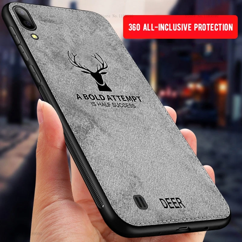 

Deer Cloth Texture Phone Case on For Samsung Galaxy A30 A50 M10 M20 A 30 50 M 10 A70 M30 Retro TPU Hard Back Cover Coque Fundas