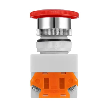 

OUTAD Emergency Stop Switch Push Button Mushroom Push Button 4 Screw Terminal 600V/10A Plastic Surface 40mm Button