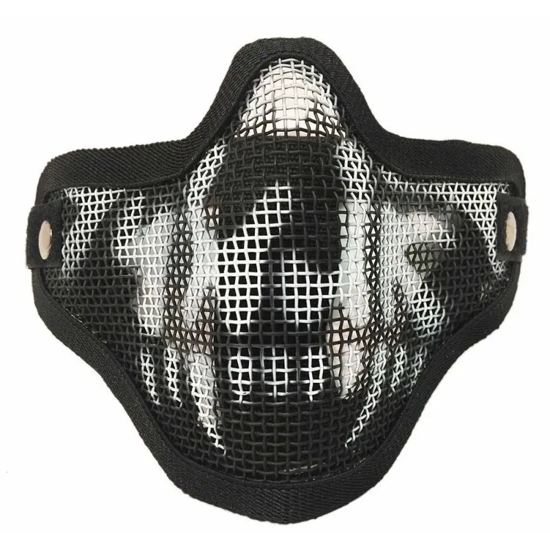 2019 New Outdoor Tactical Ghost Mesh Airsoft Mask Paintball Half Face