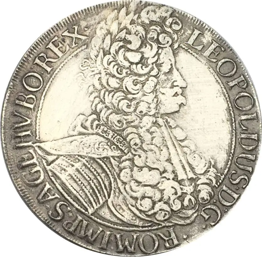

Austria Habsburg 1 Thaler Leopold I Vienna 1698 Brass Plated Silver Copy Coins