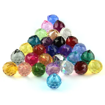 

102pcs 30mm Colorful Bright Crystal Balls Lamp Prism Luminaria Balls Free Shipping For Chandelier Lighting Decor