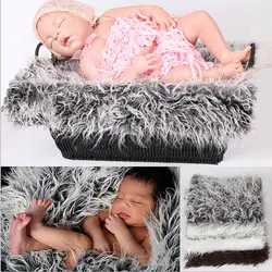 50*50 см для новорожденных Подставки для фотографий Одеяло s наряд реквизит для фотосессии для фото меховые стрейч пряжи, завернутый реквизит