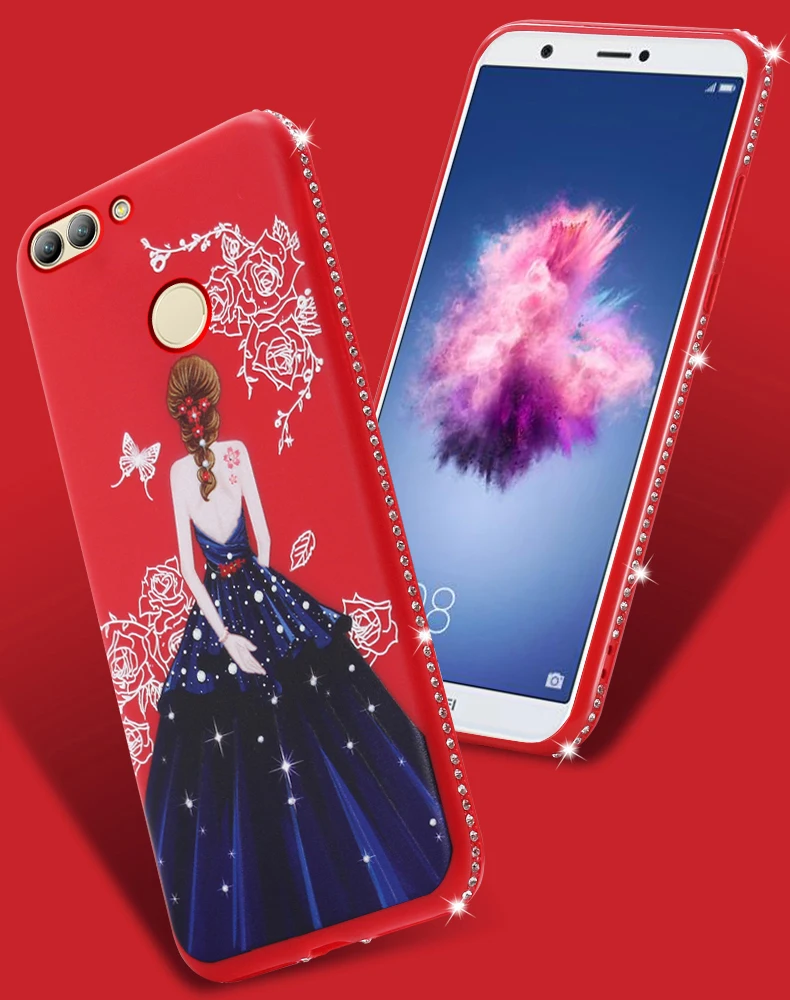 Dress girl silicone case huawei p smart (2)