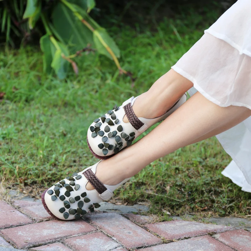 

women 2018 genuine leather handmade flat low heel flower driving shoes female moccasins loafers nhl imter alpargata feminino