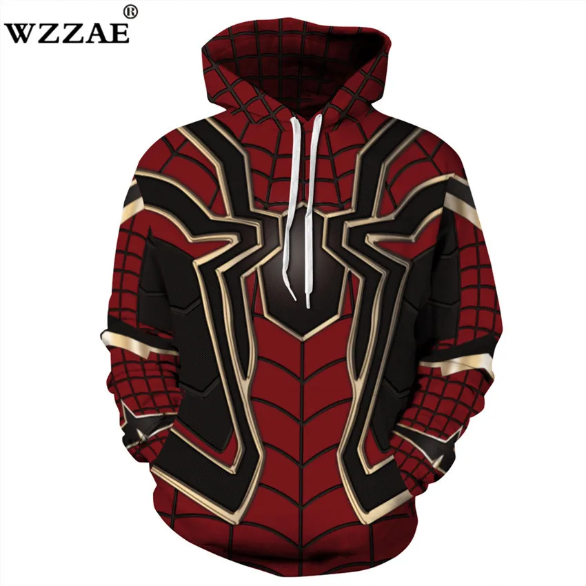 

2018 Harajuku Men Hoodies Fashion Men Marvel Movie Spiderman 3d Print Hoodies Streetwear Casual Cospaly Harajuku Sweatshirt
