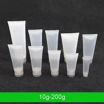 

300pcs/lot 10/30/40/50/80/100/120/150/200g/ML Plastic Soft Bottle Cosmetic Cream Tube Facial Cleanser Lotion Squeeze Bottles