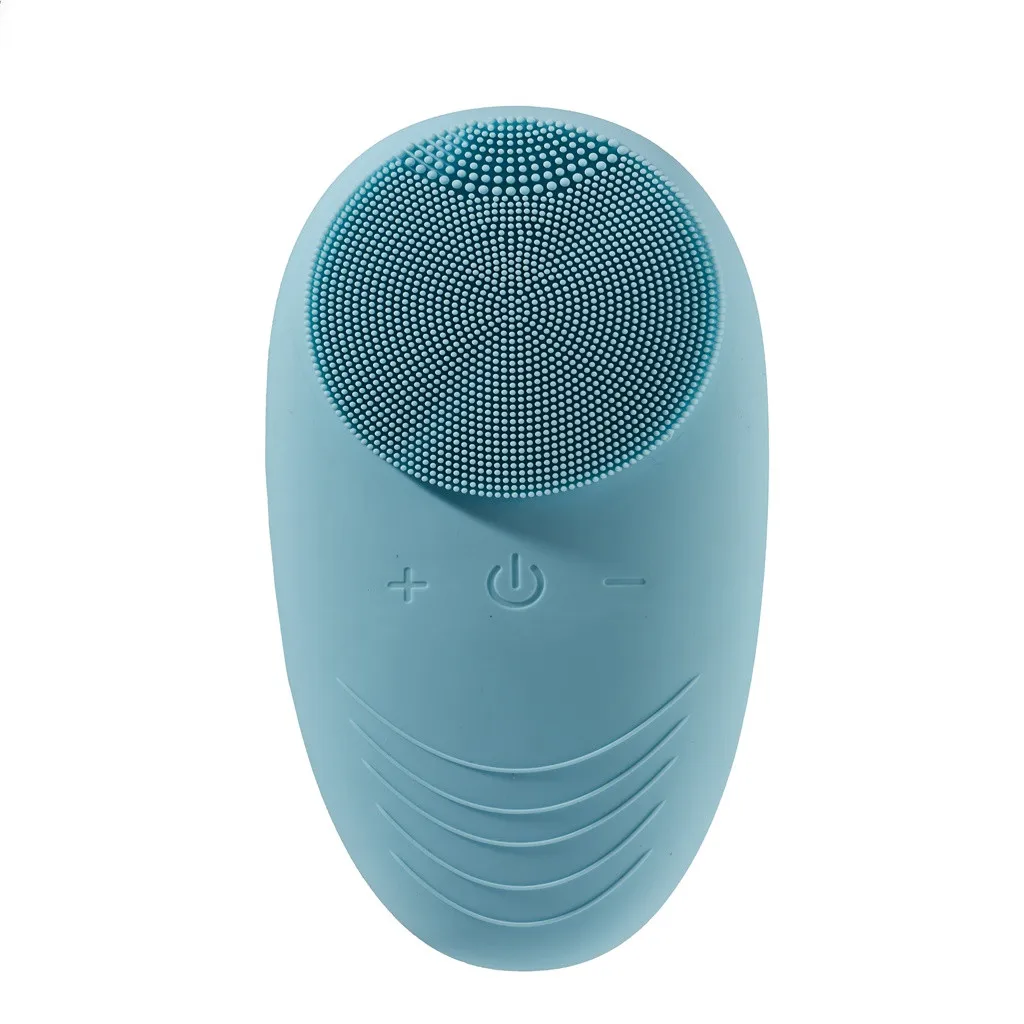 Силиконовая щетка для чистки лица Уход за кожей очищающее устройство красота лица - Цвет: Синий