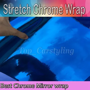 

Stretchable Chrome blue Car Wrap foil PROTWRAPS Film Full Car COVERING chrome with Air release Size:1.52*20M/Roll 5X66ft
