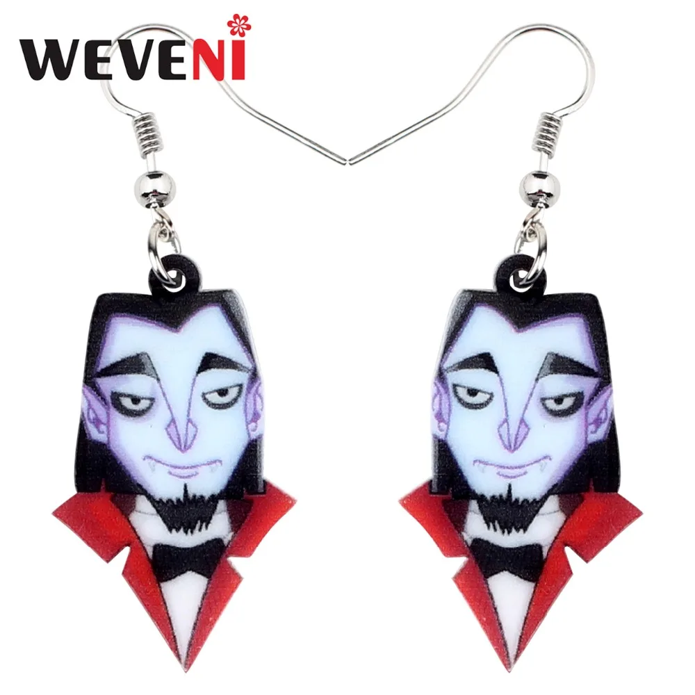 

WEVENI Dropship Acrylic Halloween Vampire Earrings Drop Dangle Party Decoration Jewelry For Women Girls Bijoux Charms Gift 2018