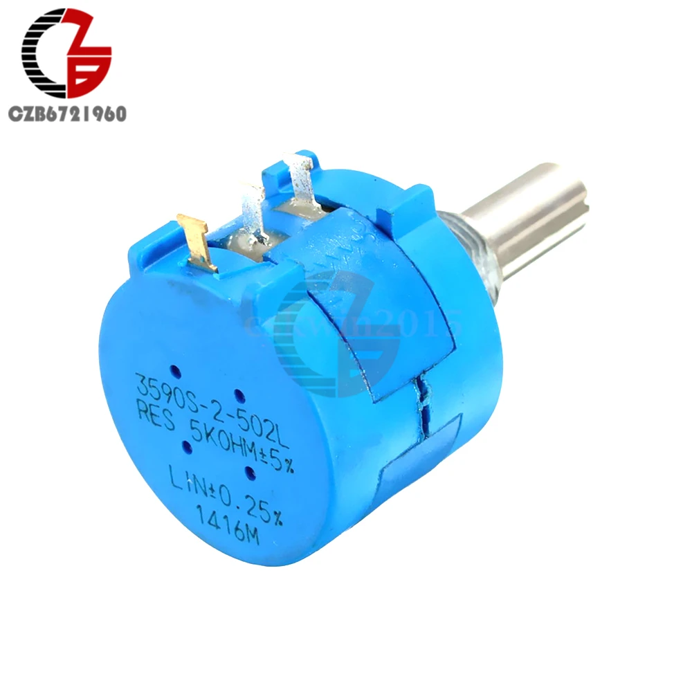 2PCS 3590S 502L 5K Ohm Rotary Wirewound Precision Potentiometer Pot 10 Turn