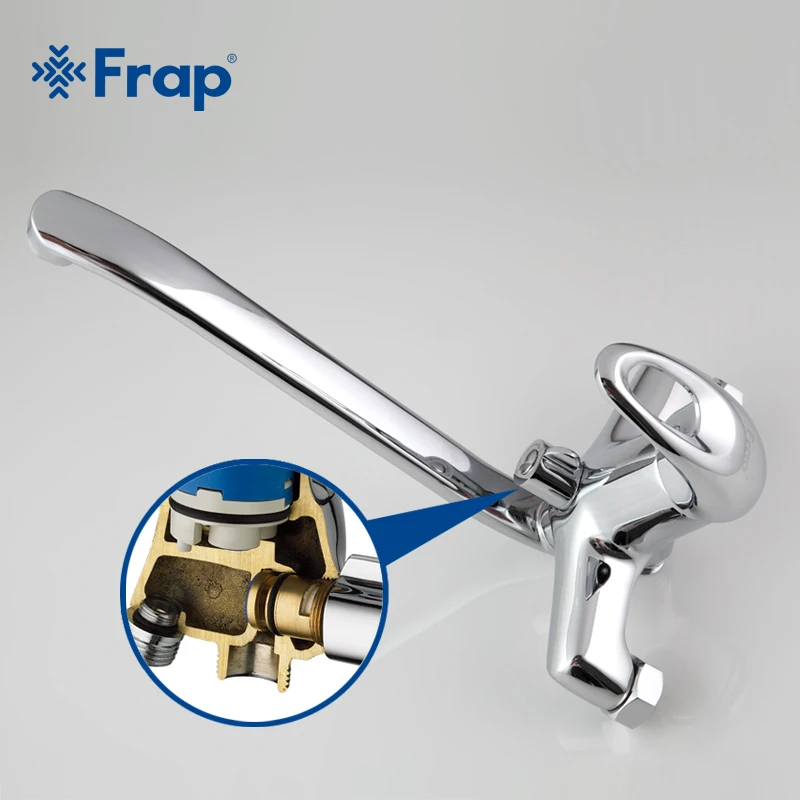 US $36.67 FRAP 1 set 300mm Outlet pipe Chrome Bath shower faucet Brass bathroom taps with ABS shower head F2203